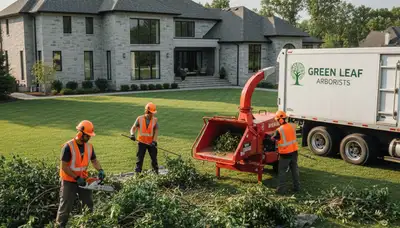 Professional shrub removal service in St Louis, MO clearing overgrown bushes and landscaping areas