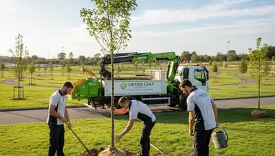Arborists planting native trees in St Louis, MO for professional tree planting services