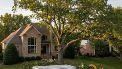 Professional tree removal service in St Louis MO clearing damaged oak safely