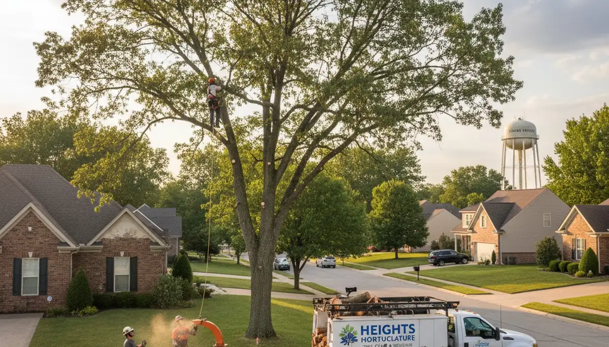 Professional tree removal service in St Louis MO safely cutting large oak branches